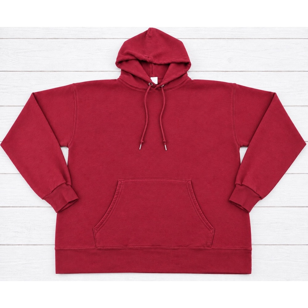 Hanes Ecosmart Hoodie Maroon Red Pullover Sweatshirt Fleece Casual Basics Large